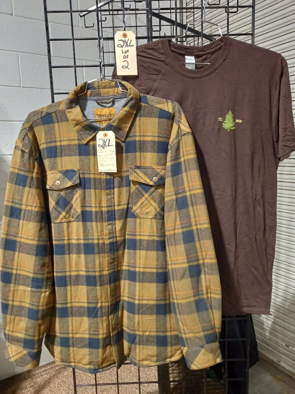 Men's Thermal Lined Flannel Shirt + Graphic Tee | 2XL